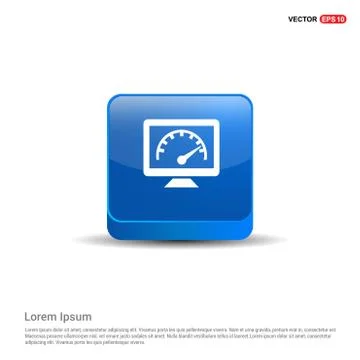 Monitor icon  - 3d Blue Button Stock Illustration