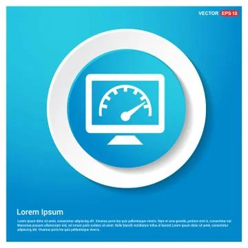 Monitor icon  Abstract Blue Web Sticker Button Stock Illustration
