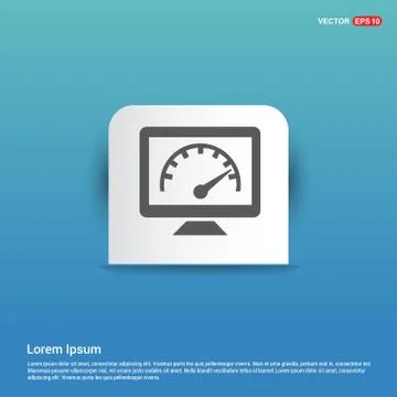 Monitor icon  - Blue Sticker button Illustrazione stock