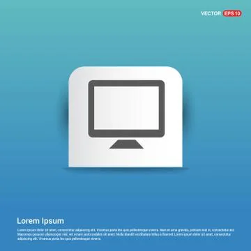 Monitor icon  - Blue Sticker button Stock Illustration