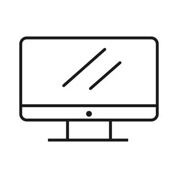 Monitor icon. Computer. Simple flat design. Vector art Illustrazione stock