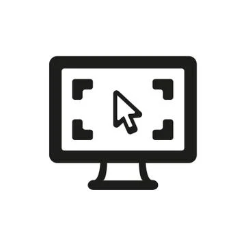 Monitor icon with cursor. Flat vector symbol for web and mobile applications Stock Illustration