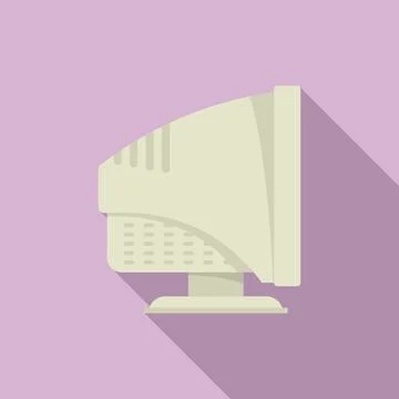 Monitor icon flat . Computer display Stock Illustration