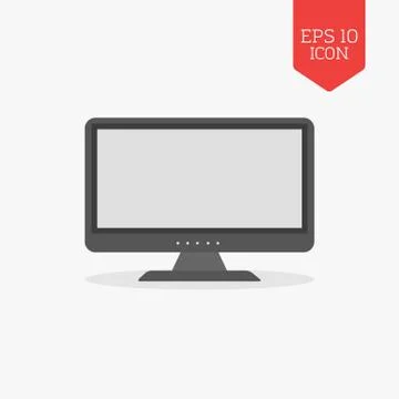 Monitor icon. Flat design gray color symbol. Modern UI web navigation, sign. Stock Illustration