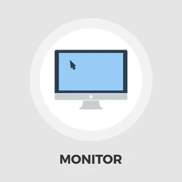 Monitor icon flat Stock Illustration