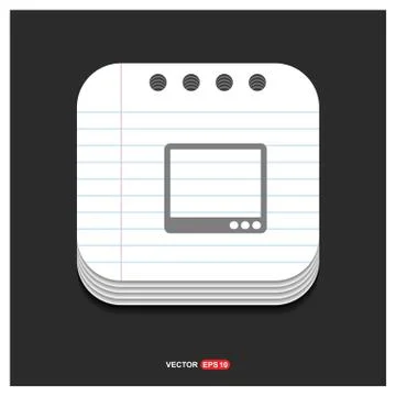 Monitor icon Gray icon on Notepad Style template Vector EPS 10 Free Icon Ilustración de archivo