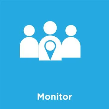 Monitor icon isolated on blue background Illustrazione stock