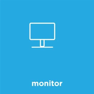Monitor icon isolated on blue background Stock Illustration