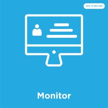 Monitor icon isolated on blue background Illustrazione stock gratuita