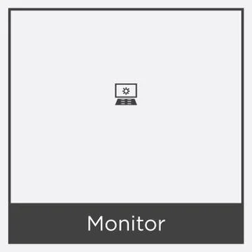 Monitor icon isolated on white background Stock Illustration