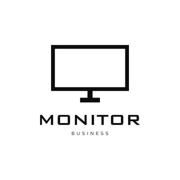 Monitor Icon Logo Design Template Stock Illustration