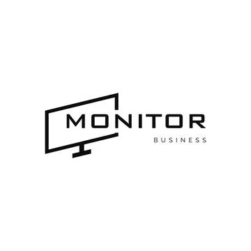 Monitor Icon Logo Design Template Stock Illustration