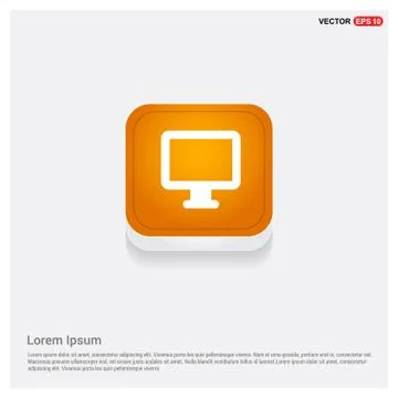 Monitor icon  Orange Abstract Web Button Stock Illustration