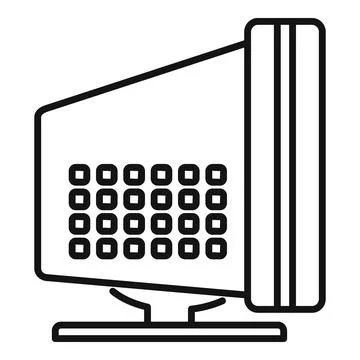 Monitor icon outline . Computer display Stock Illustration