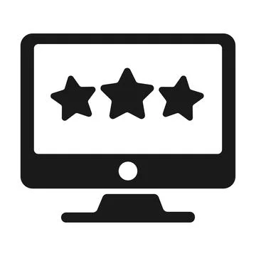 Monitor icon. Rating window. Three stars. Vector flat isolated illustration Stock Illustration