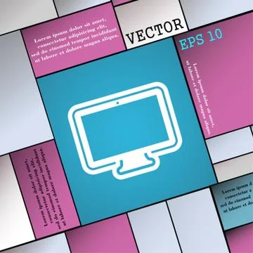 Monitor icon sign. Modern flat style for your design. Vector Stock Illustration