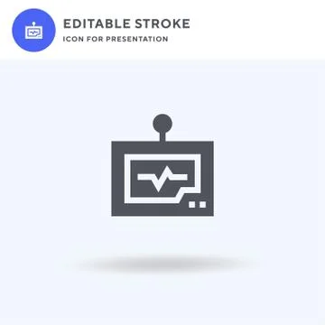 Monitor icon vector, filled flat sign, solid pictogram isolated on white, log Stock Illustration