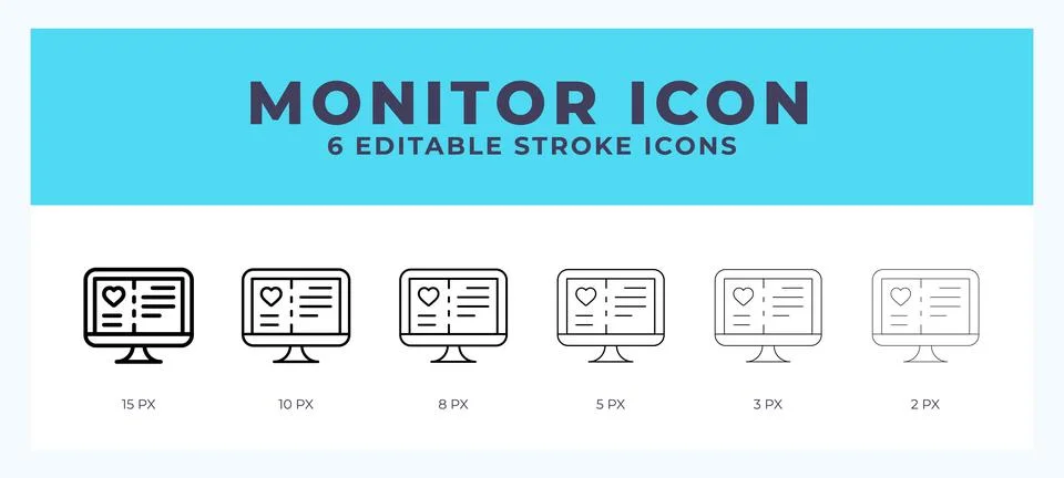 Monitor icon vector for web. And mobile app. Editable stroke outline icon. 스톡 일러스트