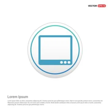 Monitor icon - white circle button Stock Illustration