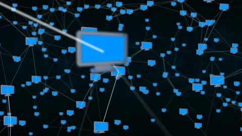 Monitor icons are connected to each other Stock Footage 98920464