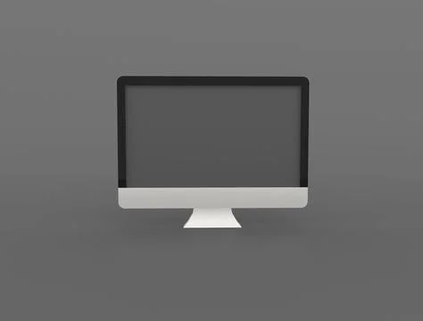 Monitor imac style for PC on transparent background 3d render illustration Im Stock Illustration