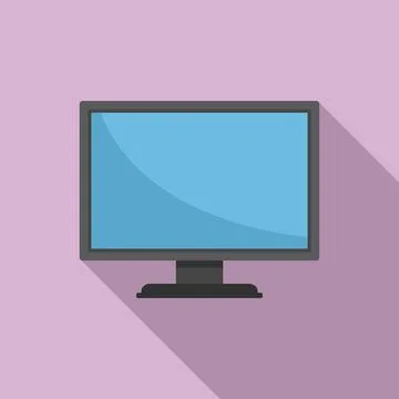 Monitor image icon flat . Digital display Illustrazione stock