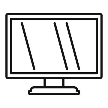 Monitor image icon outline . Digital display Stock Illustration