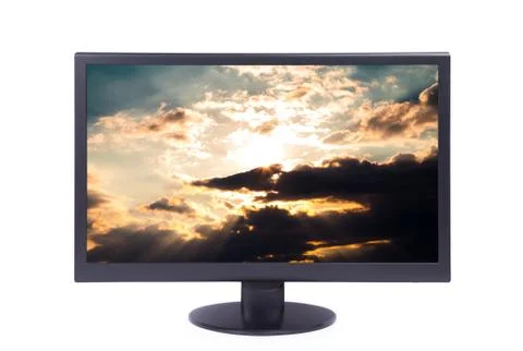Monitor isolated on white Stock Photos