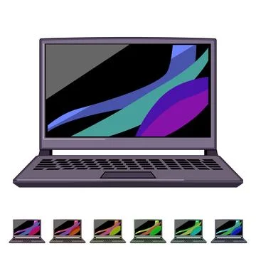 Monitor laptop computer cartoon vector graphic Stockillustratie