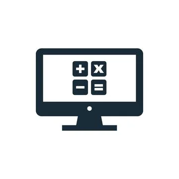 Monitor, LCD, LED Calculator Icon Design Template Elements Stock Illustration