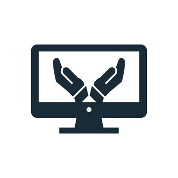 Monitor, LCD, LED Hand Icon Design Template Elements Stock Illustration