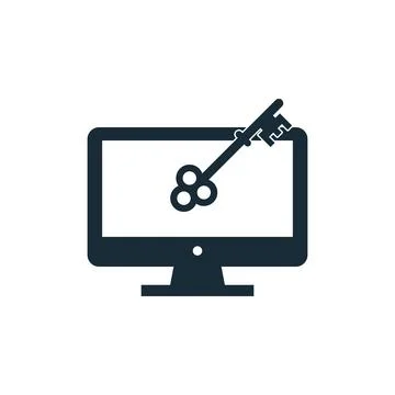 Monitor, LCD, LED Key Icon Design Template Elements Stock Illustration