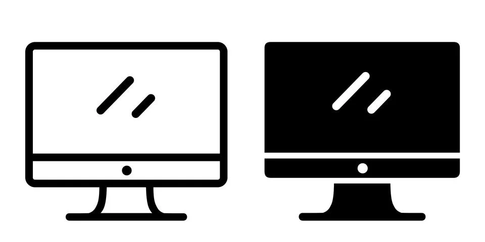 Monitor LCD or LED icon on White Background. vector illustration. 스톡 일러스트