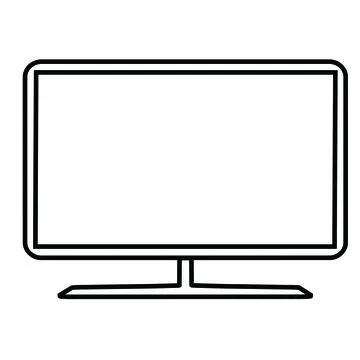 Monitor line art on White Background Icon Stock-Illustration