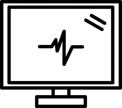 Monitor Line Icon Design Stock Illustration