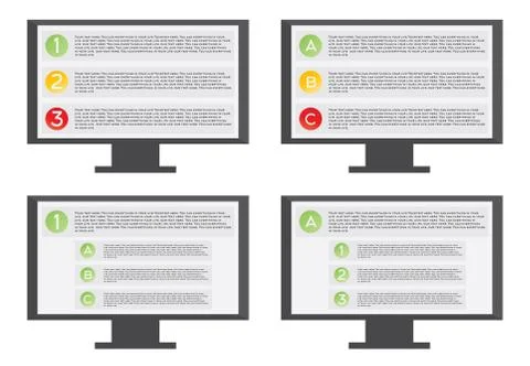 Monitor with list 스톡 일러스트
