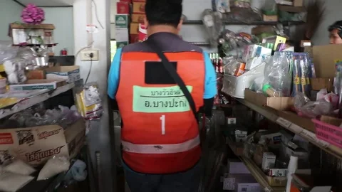 Monitor lizard caught after raiding a shop store room Stock Footage 109258743