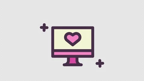 Monitor Love Animated Icon Stock Footage 289694949