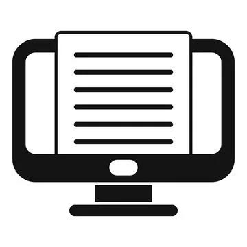 Monitor message icon simple vector. Note text Stock Illustration