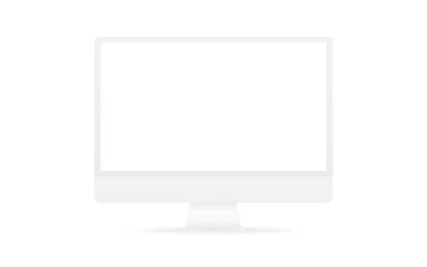 Monitor mockup with blank screen. White computer or desktop isolated on clean Stock-Illustration