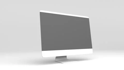 Monitor Mockup Computer Display 3d Render Model Stock Illustration