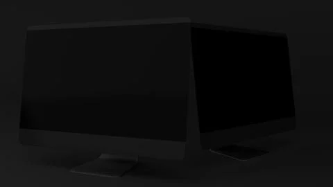 Monitor Mockup Computer Display 3d Render Model Stock Illustration