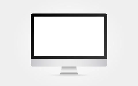 Monitor mockup. Computer display template isolated on white backdrop. Realistic Illustrazione stock