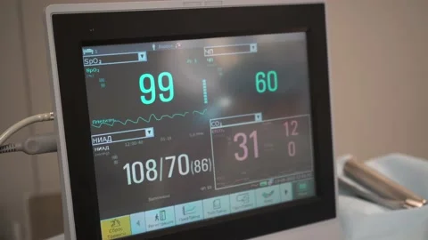 Monitor in modern operating room Stock Footage 194357677