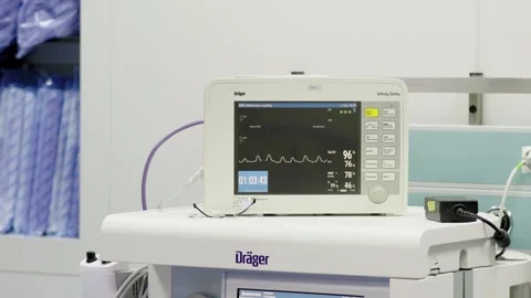 Monitor in a modern operating room to track the patient's vital signs Stock Footage 269447909