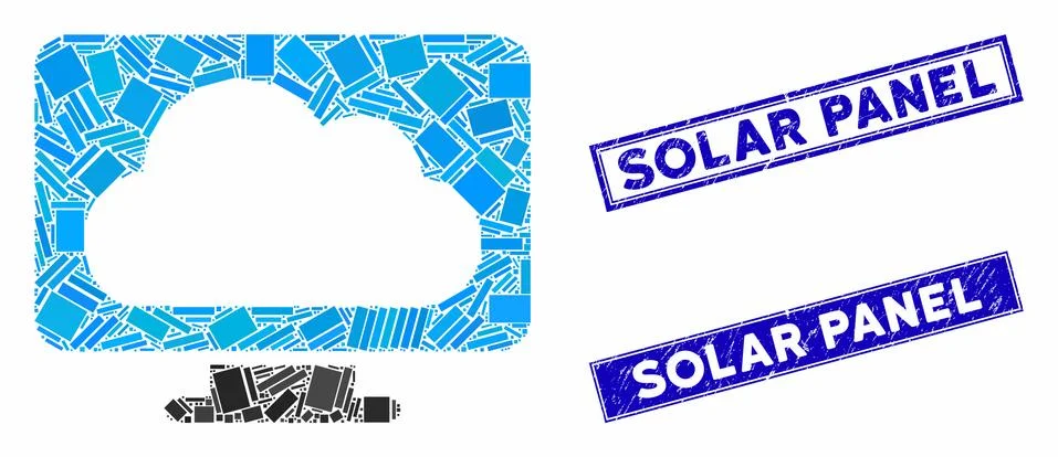 Monitor Mosaic and Grunge Rectangle Watermarks Illustrazione stock