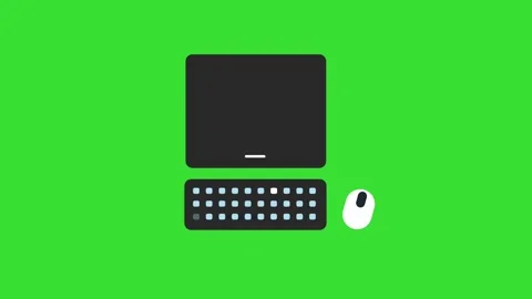 Monitor Mouse Keyboard Typing Icon Motion Graphics Green Screen Animation 4K 스톡 동영상 337406048
