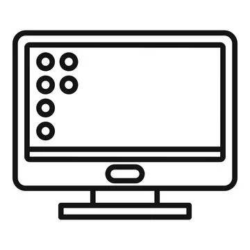 Monitor operating system icon, outline style イラスト素材