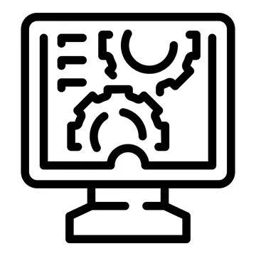 Monitor operator icon outline vector. Worker industry Stock Illustration