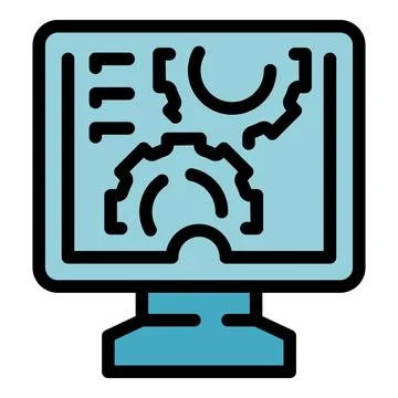 Monitor operator icon vector flat Stock Illustration